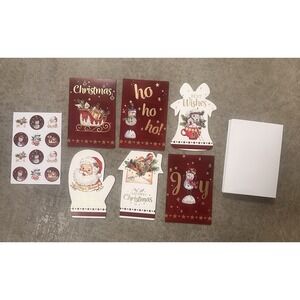 24Pack Christmas Greeting Cards with Envelopes and Stickers Merry Colors